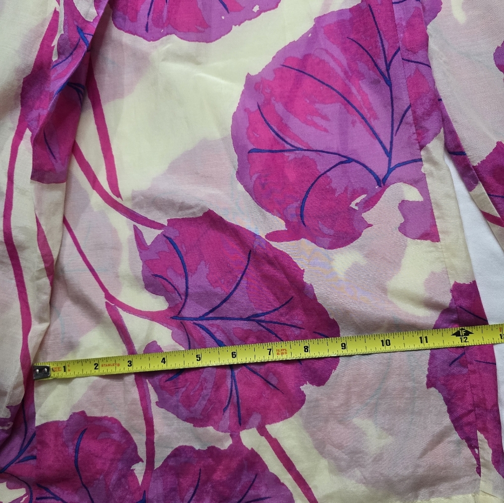 Diane Von Furstenberg Cream Wide-Leg Pants with Pink Floral Print - Picture 10 of 11
